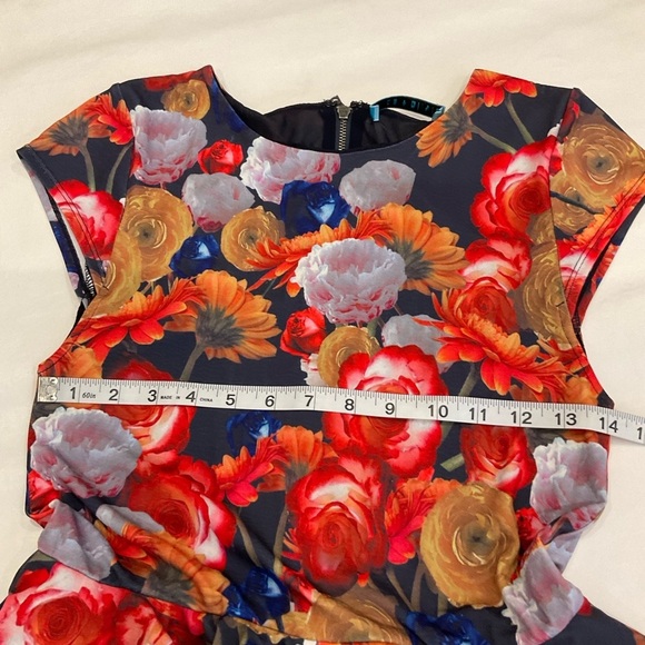 Alice + Olivia Womens Top XSmall Cap Sleeves Peplum Layered Tulle Exposed Zipper - Picture 8 of 11